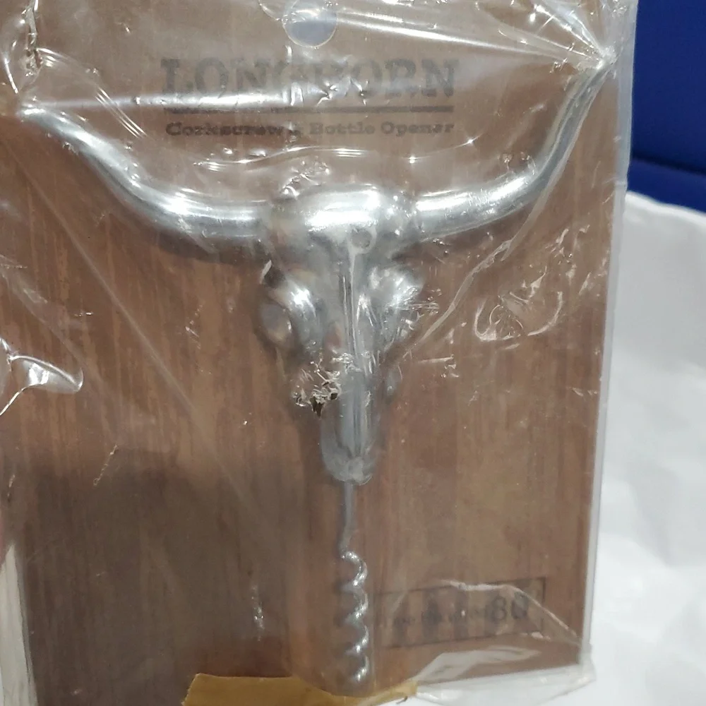 Longhorn stainless steel corkscrew and bottle opener brand‎ new